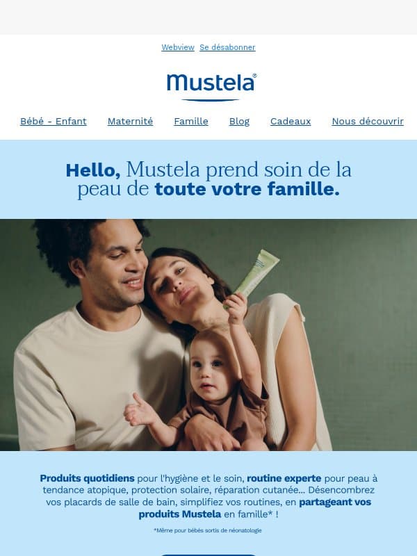 Des soins experts pour toute la famille 💙 email from Mustela