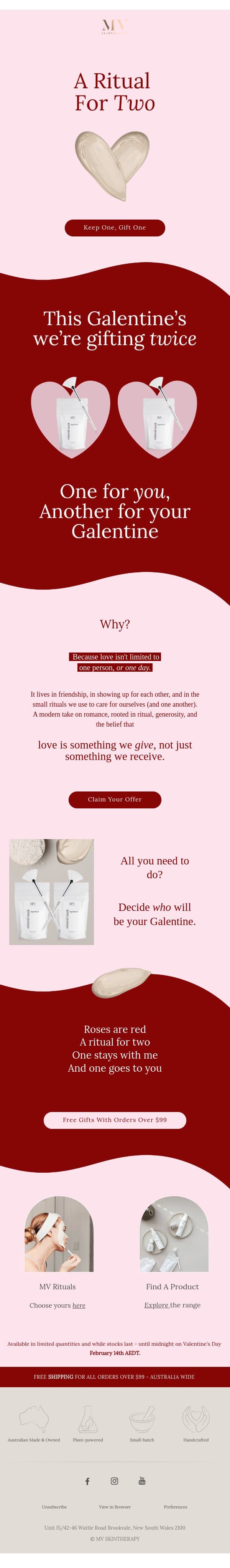 Two Gifts Inside! 💕 One is for you , the other... email from MV Skintherapy screenshot