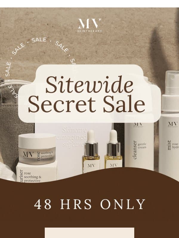 Shh… Your Private 20% Off Sale Awaits 🔓 email from MV Skintherapy