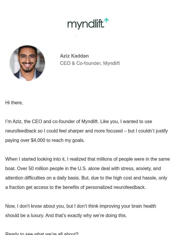Four. Thousand. Dollars 😵 email from Myndlift