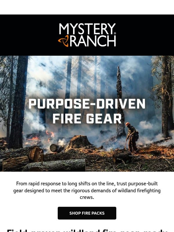 For Those Who Hold the Line email from Mystery Ranch