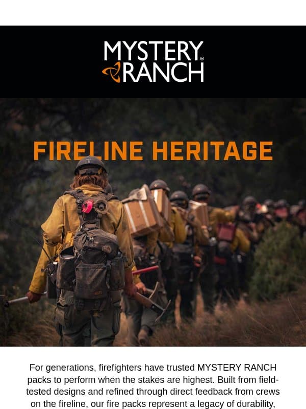 Built on the Line, Proven by Generations email from Mystery Ranch
