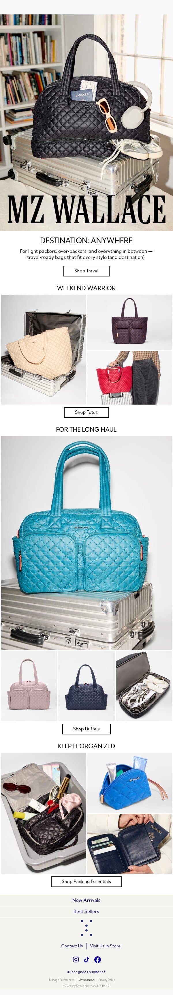 Packed and ready to go… email from MZ Wallace screenshot