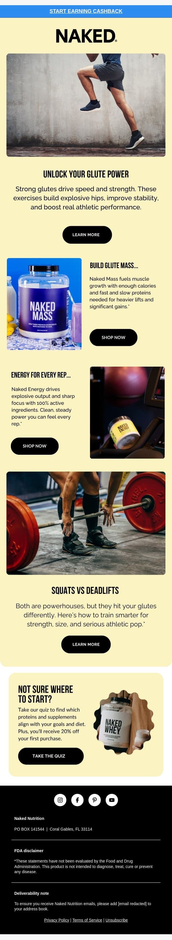 π₯ Glute Exercises That Build Power π email from Naked Nutrition screenshot