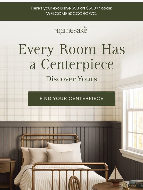 The piece a room gets built around email from Namesake