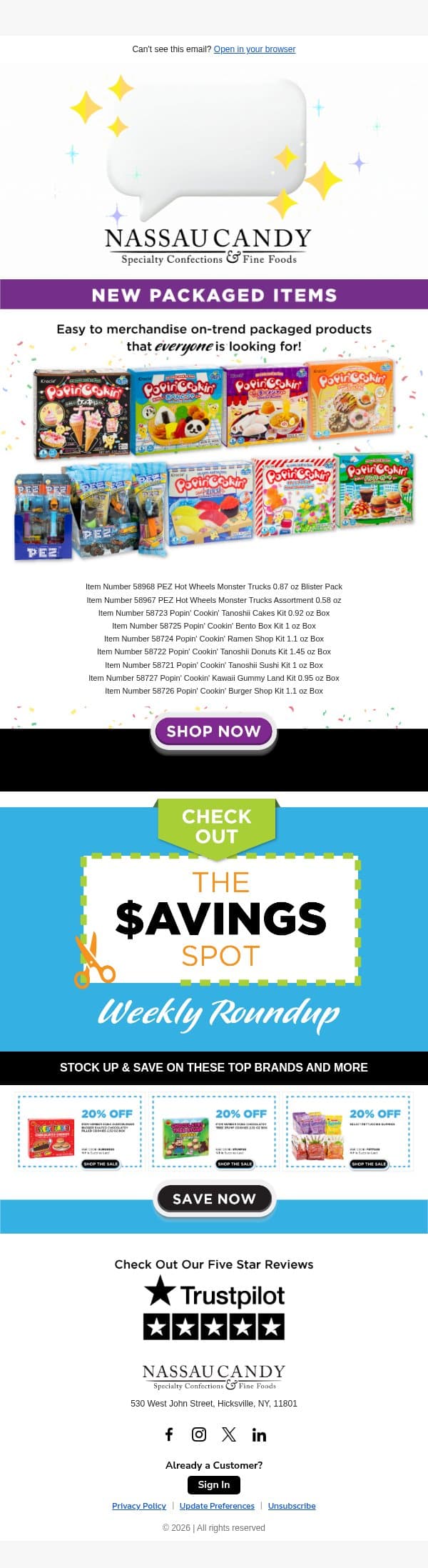 New Arrivals: Monster Trucks & DIY Candy email from NassauCandy screenshot