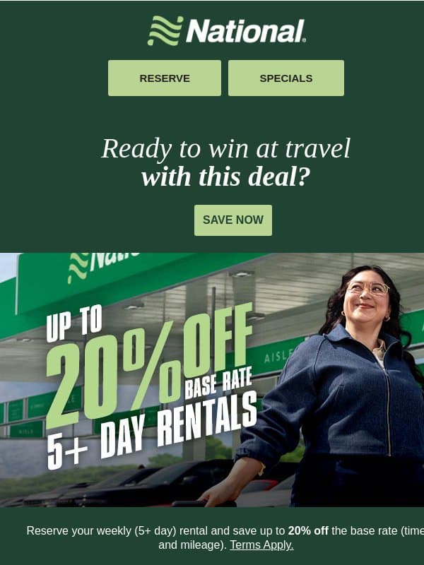 📣 We Saved This Offer for You, Adam! email from National Car Rental