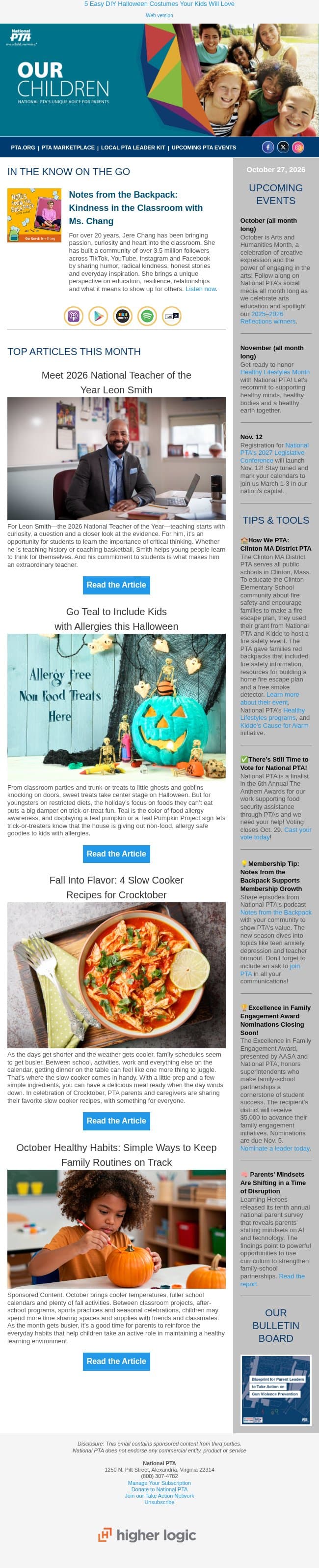 🎃 Our Children - Fall Into Fall With National PTA! email from National PTA screenshot