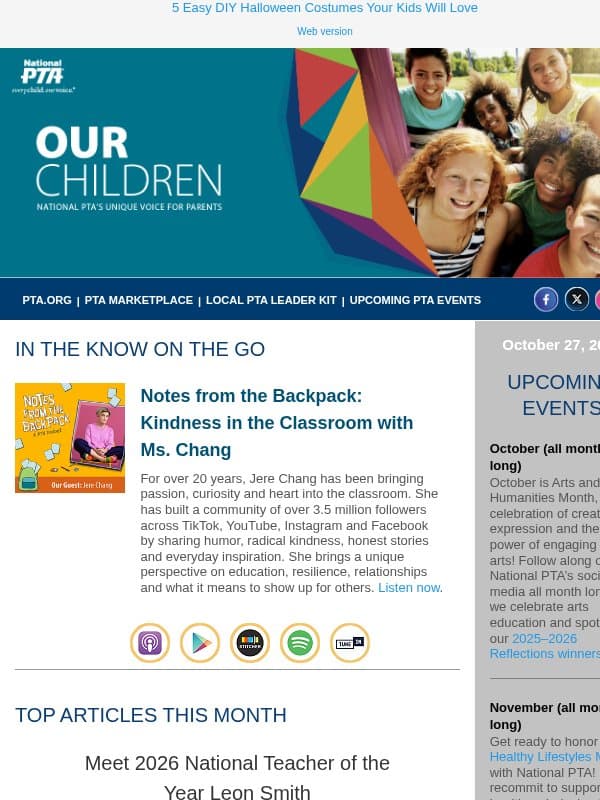 🎃 Our Children - Fall Into Fall With National PTA! email from National PTA
