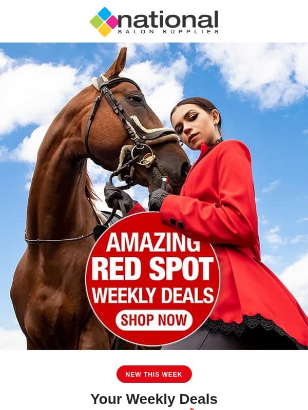 🏇 Giddy Up! Fresh Red Spot Deals Just Released! 🔥 email from National Salon Supplies
