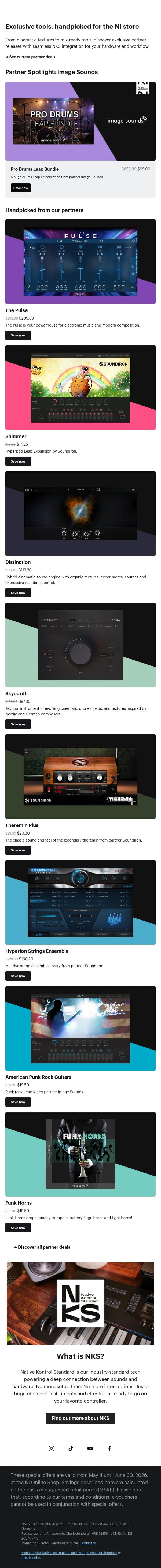 Beyond the usual: partner picks 🔊 email from Native Instruments screenshot