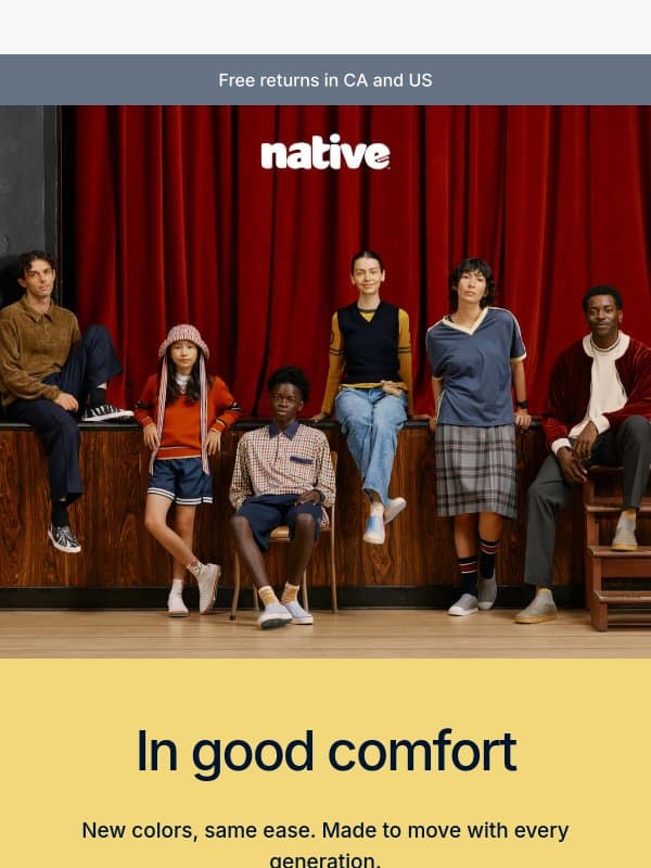 Our brand new fall collection is here email from Native Shoes