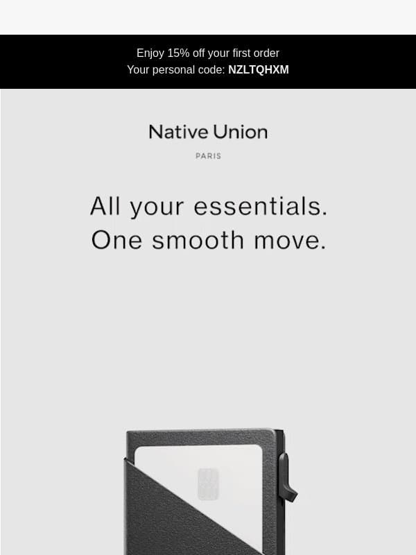 Introducing Slide Card Wallet email from Native Union