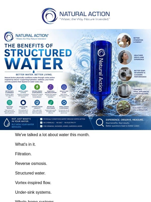 Let's Find Your Water Solution email from Natural Action Technologies