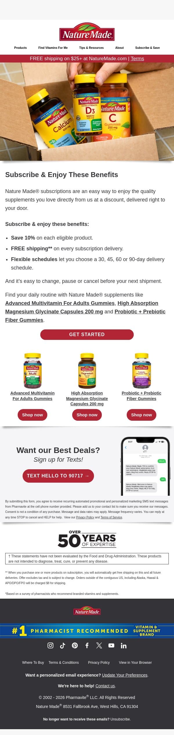 Your Routine, Made Easy email from Nature Made screenshot