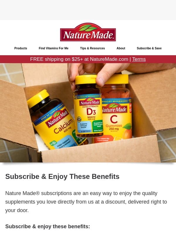 Your Routine, Made Easy email from Nature Made