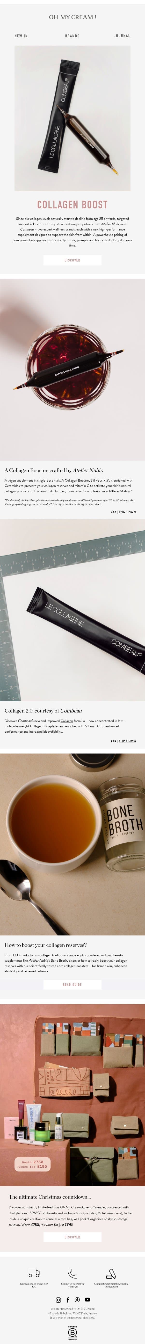 Ready to enter a new collagen era? email from Naturisimo screenshot