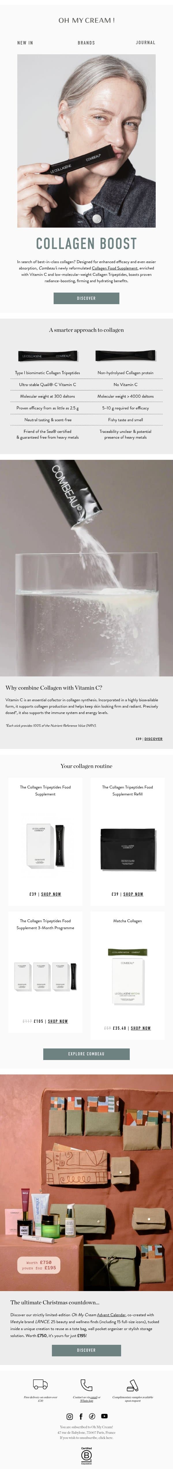 Collagen 2.0, courtesy of Combeau email from Naturisimo screenshot