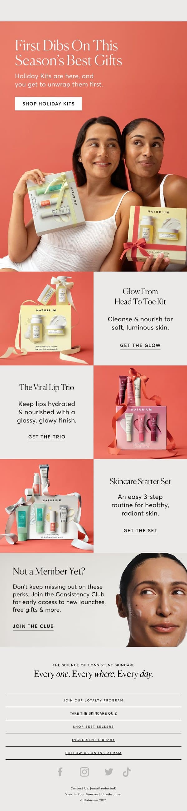 Get it first: Holiday Kits🎁 email from Naturium screenshot