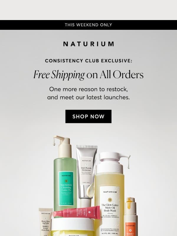 Your Next Order Ships Free ✨ email from Naturium
