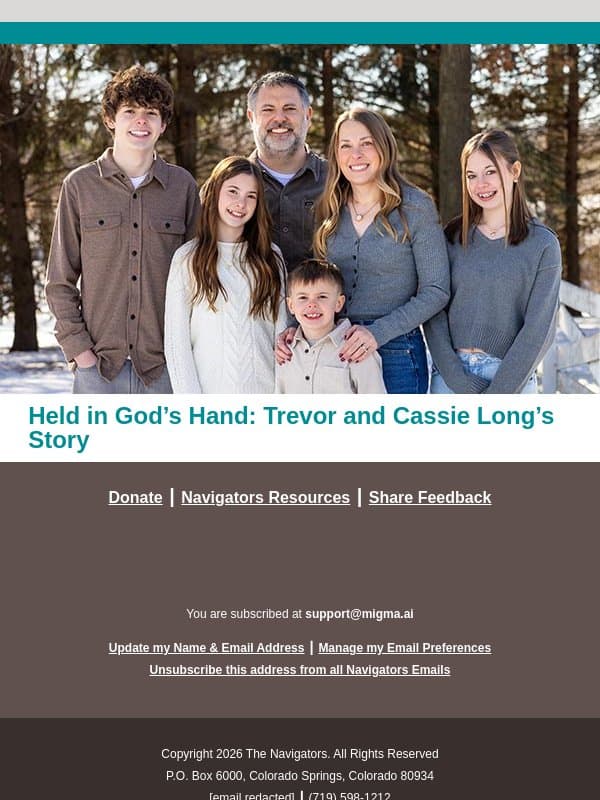 Finding faith in the midst of fear email from Navigators Business 20/20