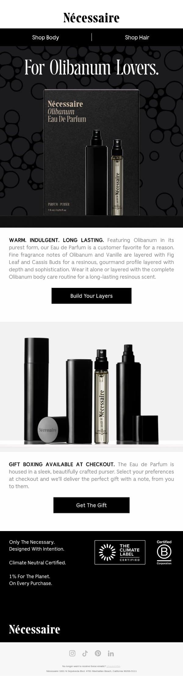 A Gift They’ll Carry With Them email from Necessaire screenshot