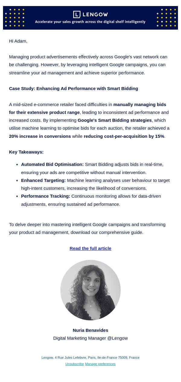 🚀Adam, Unlock the Secret to Boosting Your Product Ads with Google Campaigns. email from NetRivals screenshot
