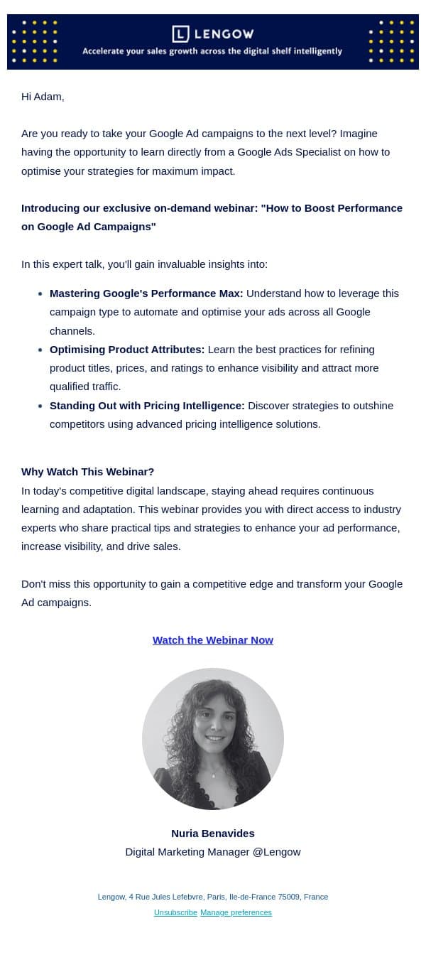 🚀AdamUnlock Expert Insights to Supercharge Your Google Ad Campaigns email from NetRivals screenshot