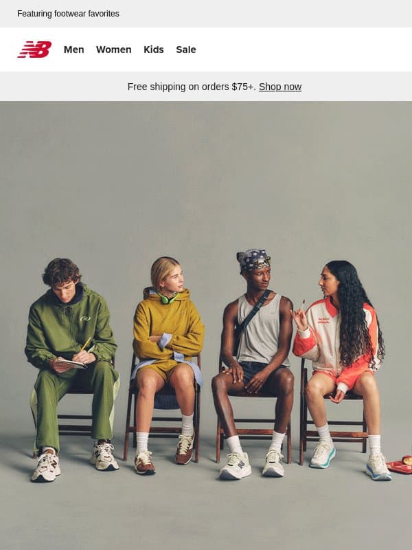 Styles for the new school year email from New Balance