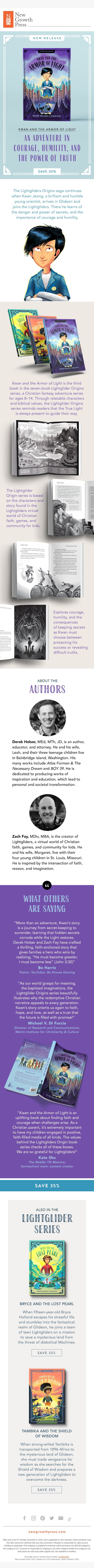NEW! An Adventure in Courage, Humility, & the Power of Truth! email from New Growth Press screenshot