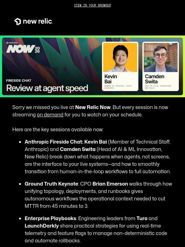 Missed New Relic Now? Catch all sessions on demand. email from New Relic