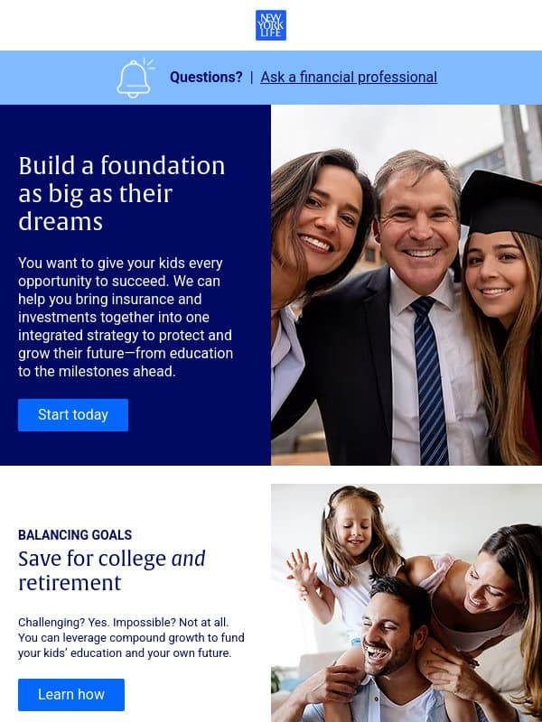 Here’s your game plan against rising college costs email from New York Life