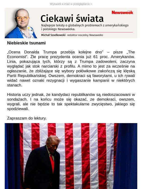 Trump wie, że zwycięstwo zawdzięcza Putinowi email from Newsweek Polska