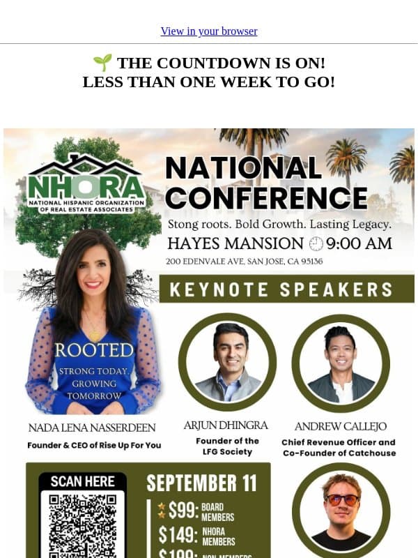 Only Days Away! Join Us at the 2026 NHORA National Conference email from NHORA