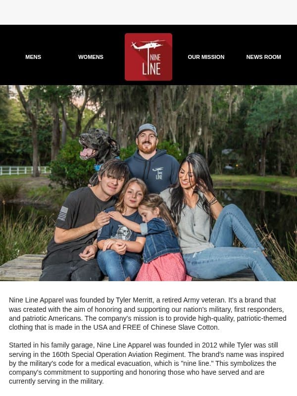 The Story Behind Nine Line Apparel email from Nine Line Apparel