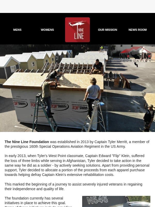How you Support Nine Line Foundation email from Nine Line Apparel