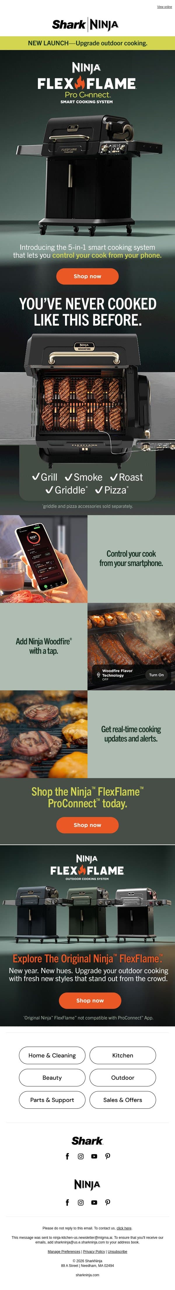 JUST DROPPED: Ninja™ FlexFlame™ ProConnect™ 🔥 email from Ninja Kitchen screenshot