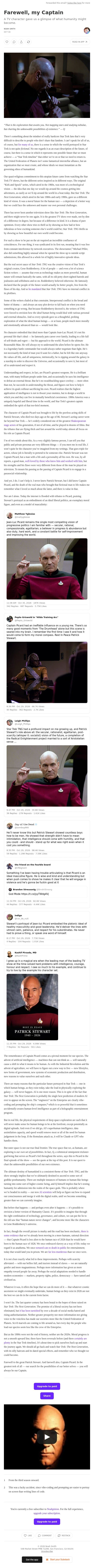 Farewell, my Captain email from Noahpinion screenshot