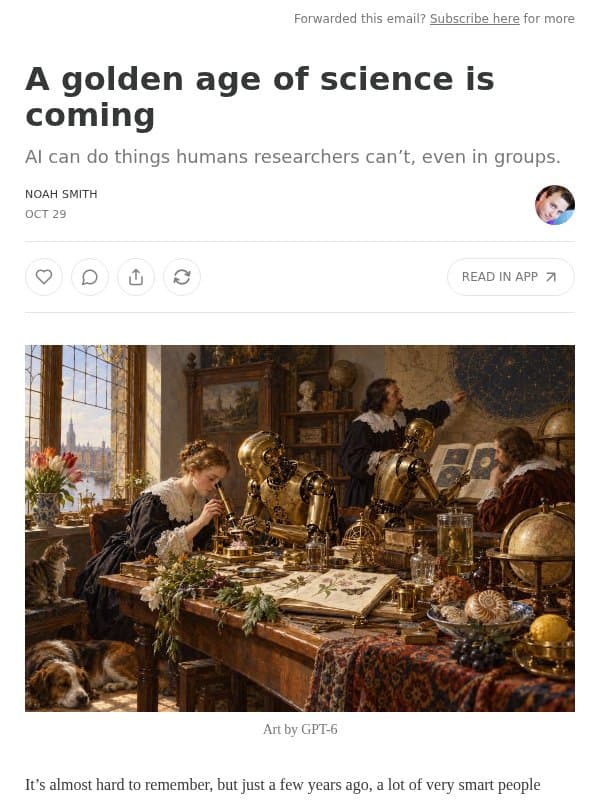 A golden age of science is coming email from Noahpinion
