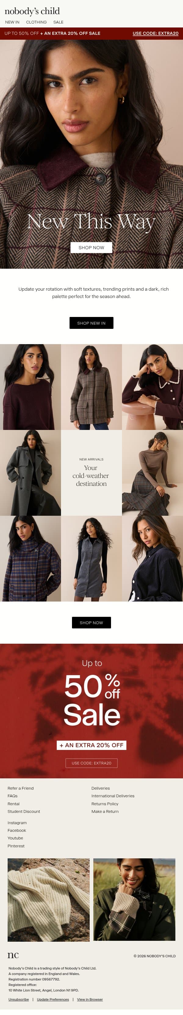 New looks good on you email from Nobody’s Child screenshot