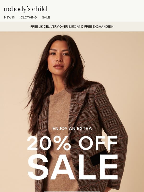 Extra 20% off your sale picks email from Nobody’s Child
