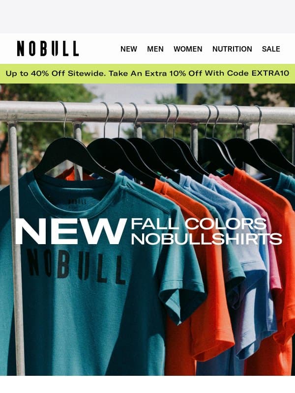 NOBULLSHIRTS in Fall’s Hottest Colors email from NOBULL