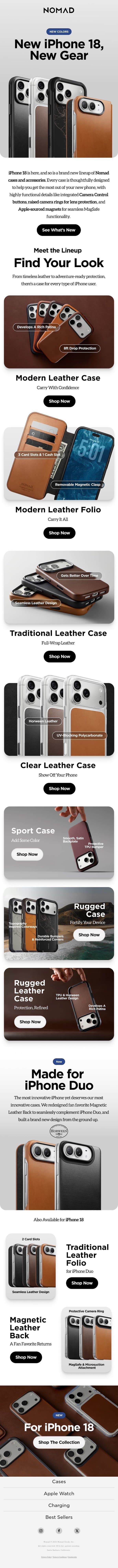 iPhone 18 is here. email from Nomad Goods screenshot