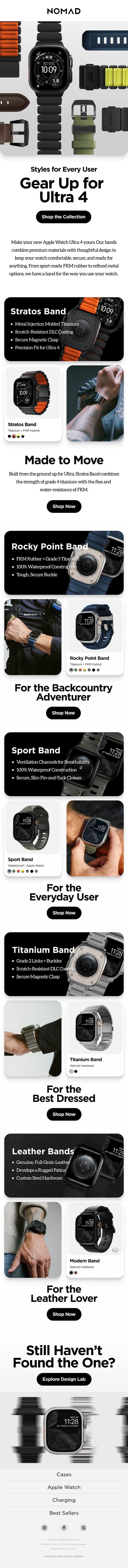 NEW for Apple Watch Ultra 4 email from Nomad Goods screenshot