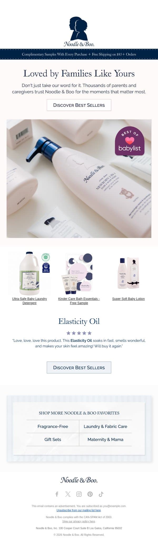 "I Can't Recommend It Enough" 🤍 email from Noodle & Boo screenshot