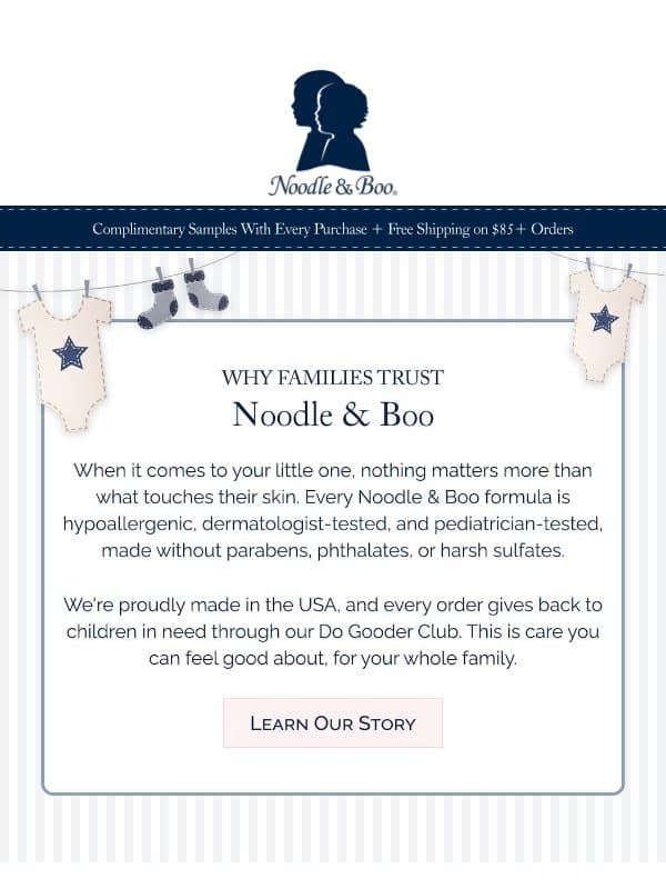 The Story Behind Every Bottle email from Noodle & Boo