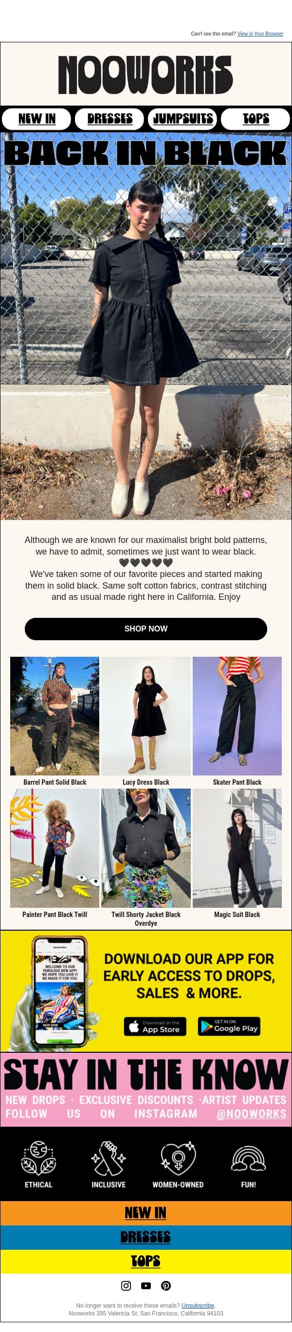 Back in Black 🖤 email from Nooworks screenshot