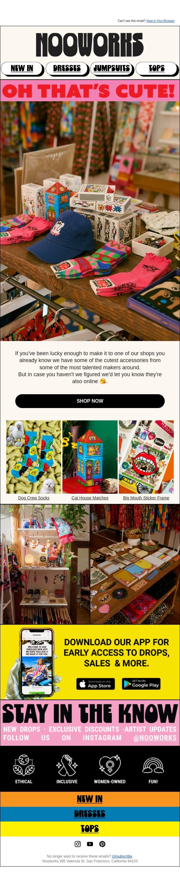 Oh that's cute 😍 email from Nooworks screenshot