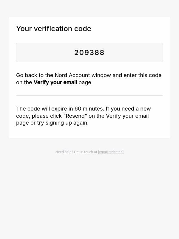 Verify your email email from NordPass