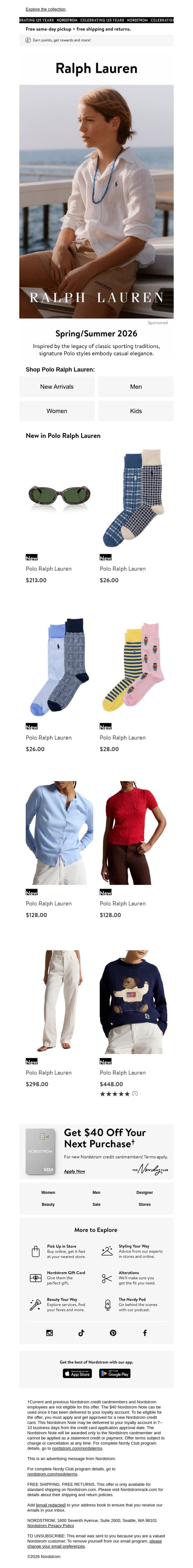 Ralph Lauren: Spring/Summer 2026 email from NORDSTROM screenshot